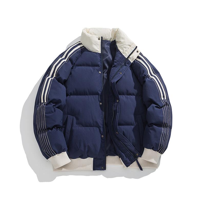 Winter Loose Thickened Men's and Women's Raglan Contrast Color Couple Warm Jacket