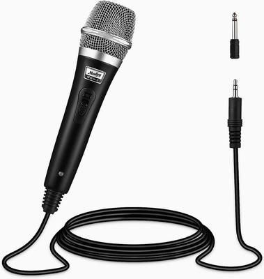 Moukey Dynamic Microphone with 13ft Cable Karaoke Microphone Metal Handheld Heart Shape Wired Microphone for Karaoke Silver Singing/Stage/Party