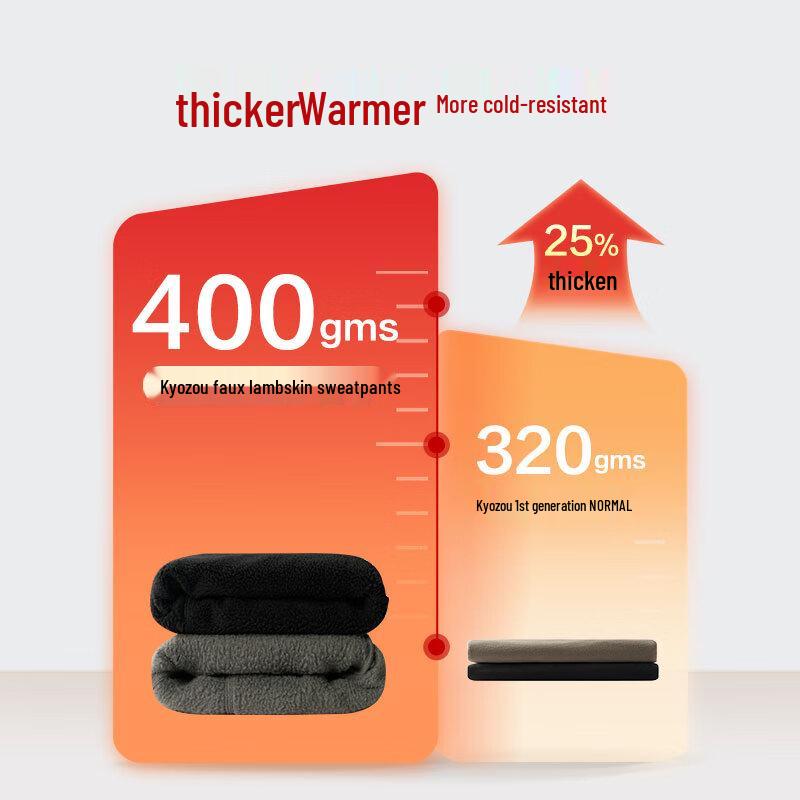 Jingdong Crafted Men's Lamb Fleece-Lined Winter Jogger Pants