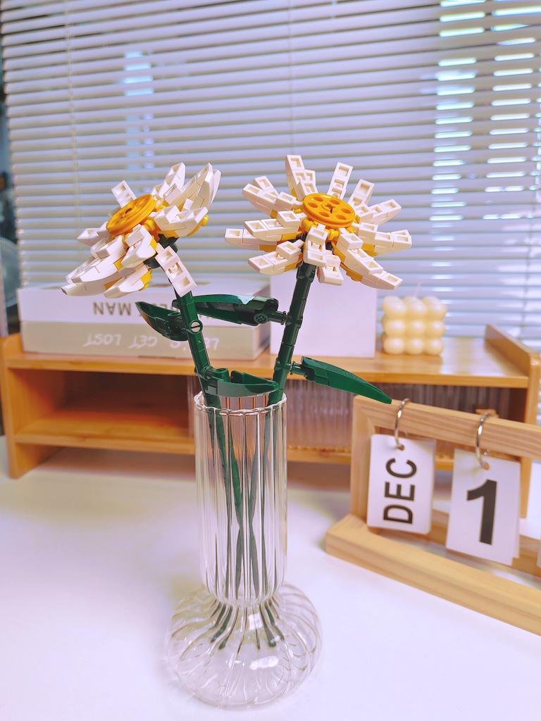 Blocchi da Costruzione Bouquet Rosa Girasole Eterno, Mini Mattoncini Fai da Te per Adulti, Regalo che Non Appassisce per San Valentino Anniversario Decorazione per la Casa