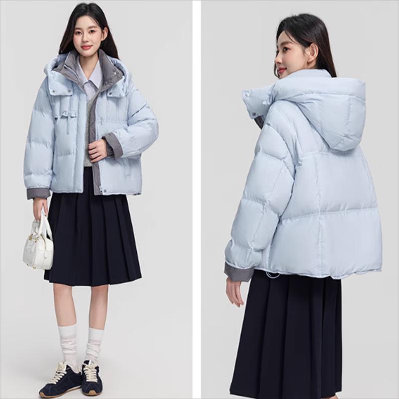 YAYA Women's Hooded Color-Block Down Jacket