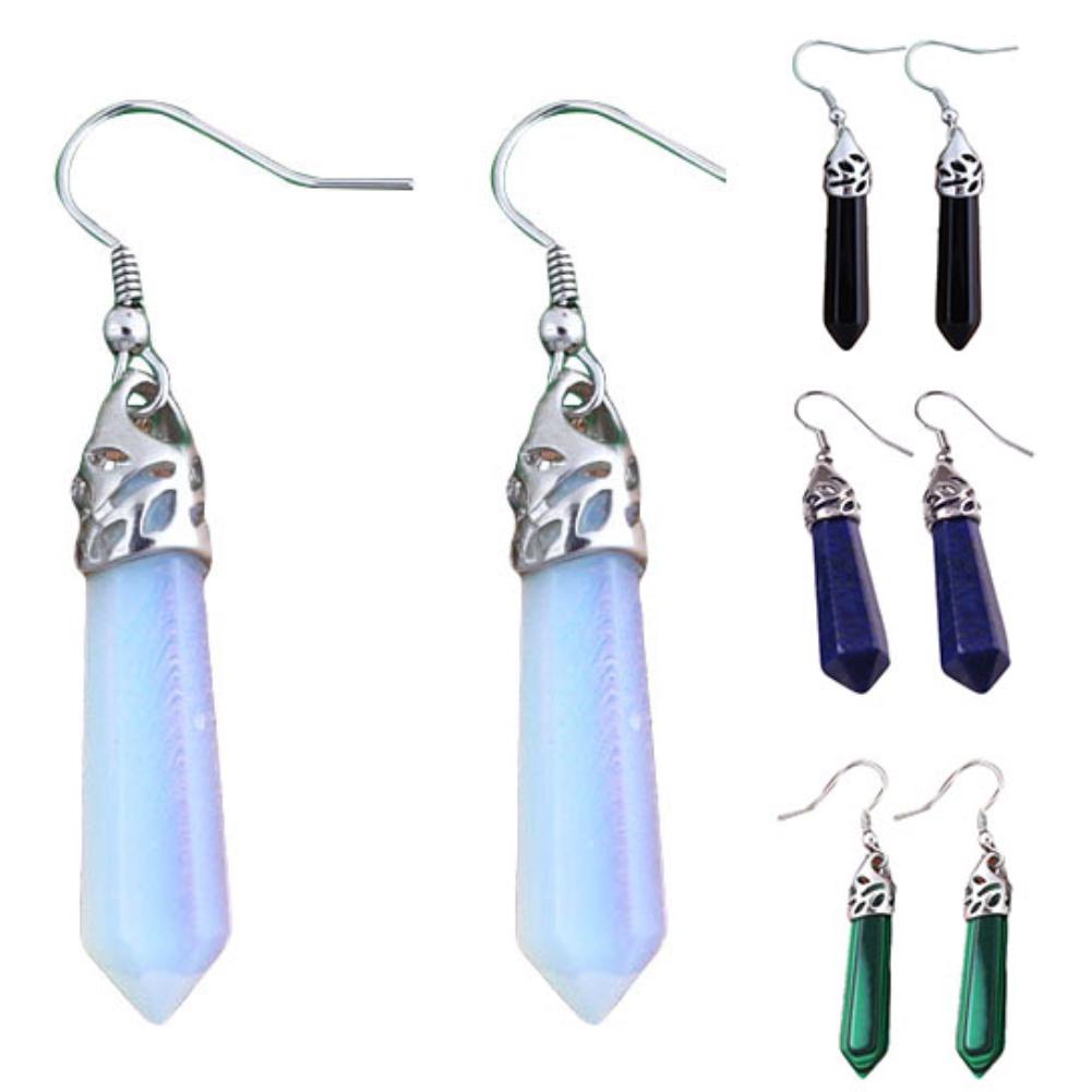 Dámské náušnice s háčkem se šestihranným hranolem Krása Módní dekor