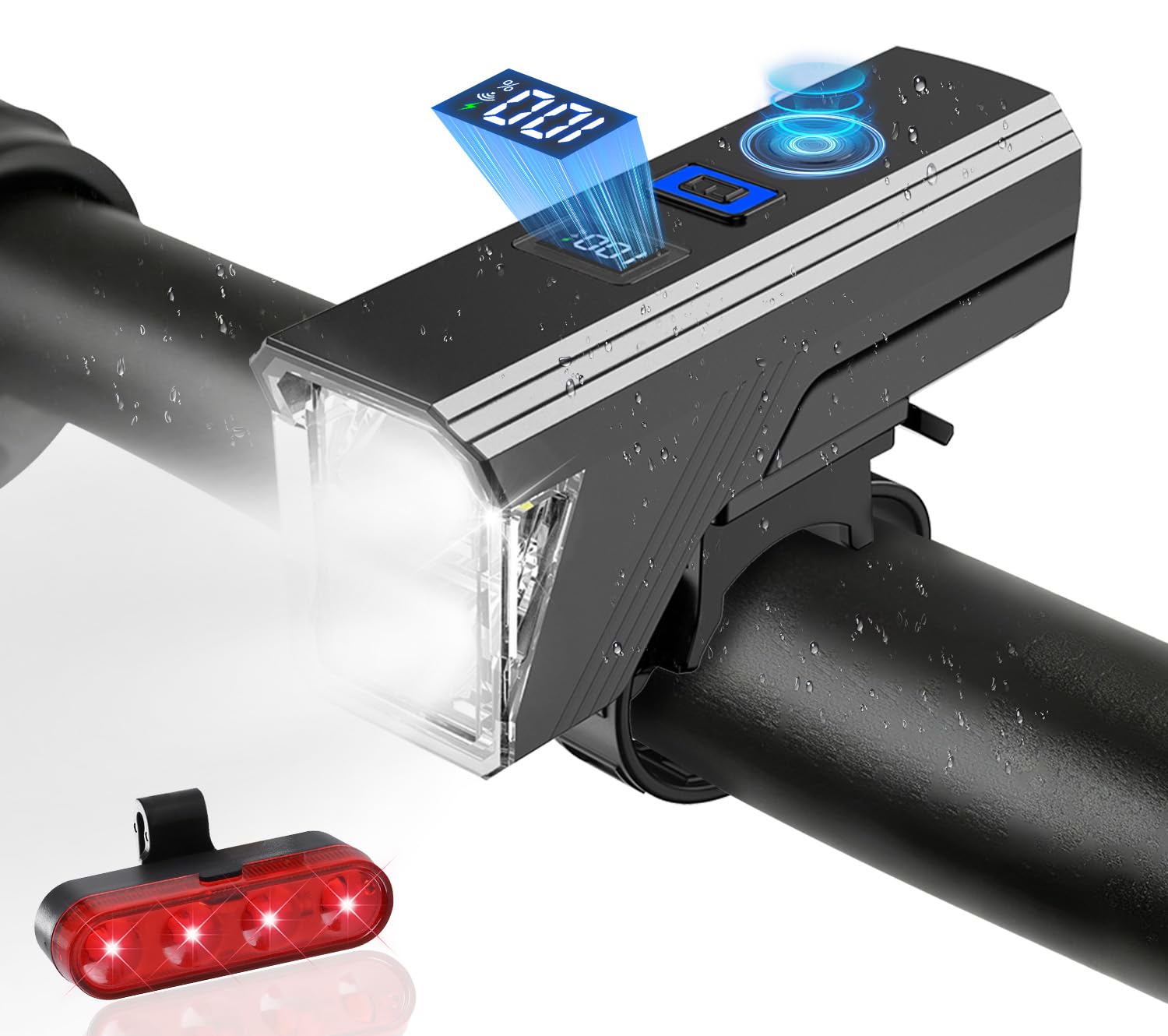 

Rechargeable Bicycle Light Enhanced Light Automatic High Brightness 4000 5 Lighting Wide IPX5 Bicycle Headlight for Cross Bikes and Road USB LED чорний