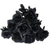 3/5PCS Artificial Pure Black Rose Halloween Ghost Festival Horror Gothic Style Bouquet Decoration Garden Room Decor