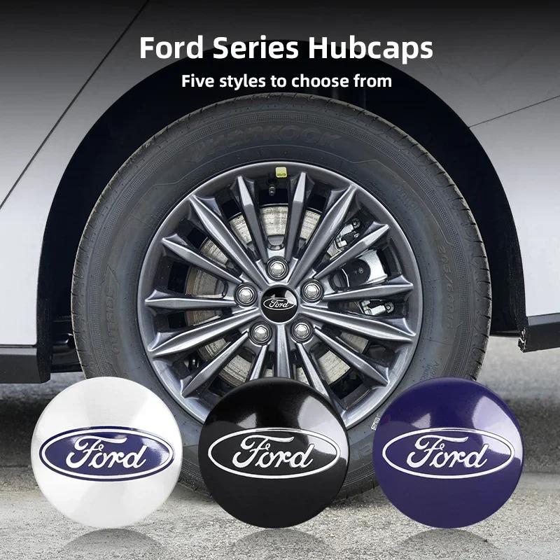 Car Sticker 2025 Hot 4pcs Ford Wheel Center Cap Hub Cover Badge Emblem Sticker Car Accessories For Ford Focus Fiesta C-Max ST Mo