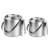 Stainless Steel Ice Bucket with Lid And Tongs 2/3L Large Capacity Double Wall Insulated Ice Bucket for Parties Wine Champagne Cocktails Home Bar