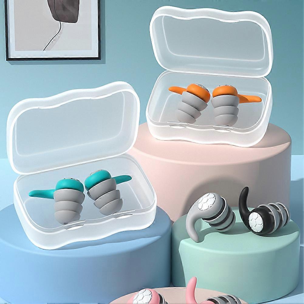 Three-Layer Swim Waterproof Earplugs Reusable Soft Silicone Anti-Noise Ear Plugs for Sleeping Traveling