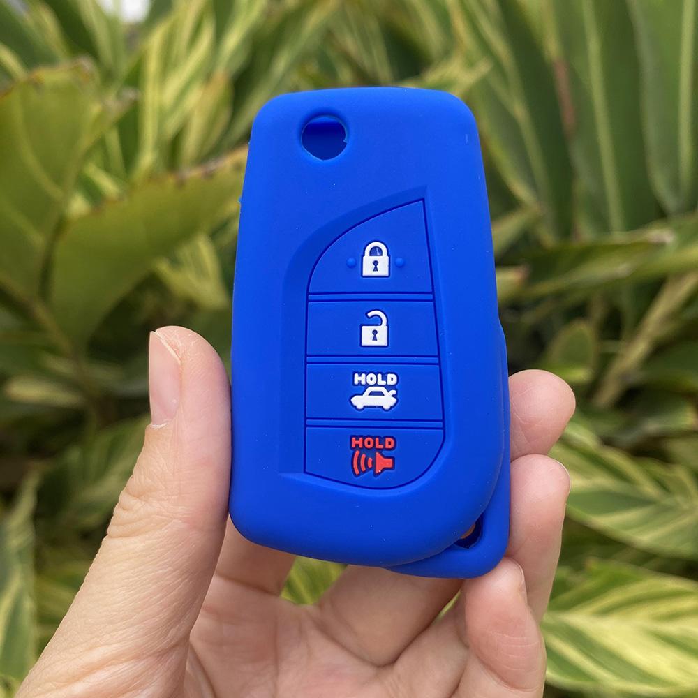 2 3 4 Button Silicone Car Key Case Cover Protect Shell Skin For Toyota Corolla Rav4 C-Hr Yaris Aygo Avensis Scion Vitz Flip Key
