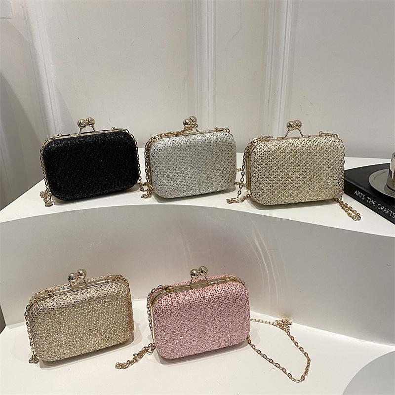 Casual Clutch Bag Evening Bag Glitter Chain Strap Women Handbags Crossbody Bag