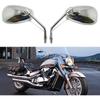 Motorcycle Chrome Rearview Side Mirrors Compatible with Kawasaki Suzuki Chopper Scooter 10MM