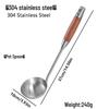 304 Stainless Steel & Wooden Handle Cookware Set: Spatula, Soup Ladle, Wok Spatula, Slotted Spoon, Iron Spatula for Stir-Fry & Frying Pan
