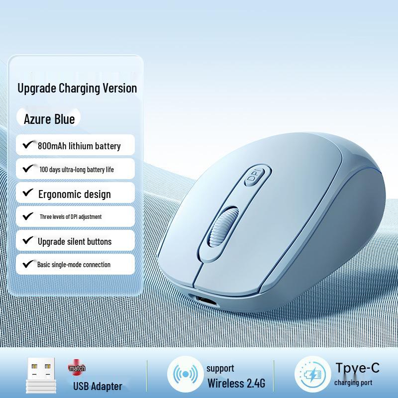 Bluetooth Wireless Dual-Mode Silent Mouse for Lenovo, Asus, HP, Dell Laptops