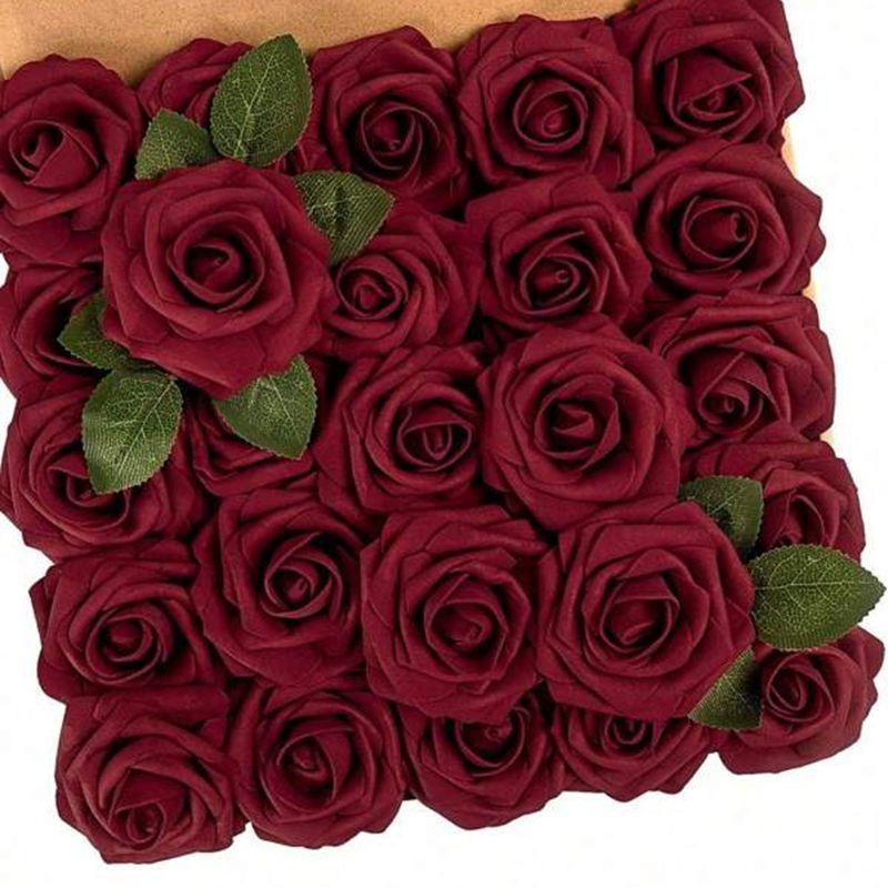 PE Foam Roses Artificial Flowers Wedding Bride Bouquets Decor Accessory Wreath Home table Outdoor Garden festival Party Diy gift