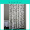 Waterresistant Floral Shower Curtain In Polyester With Metal Hooks For Bathroom Decoration