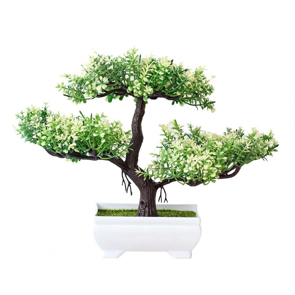 Dekoracja ze sztucznych roślin, Bonsai w doniczce, Małe drzewko w doniczce, Sztuczna roślina w doniczce, Ozdoby do ogrodu zen na stół, Dekoracja domu, pokoju