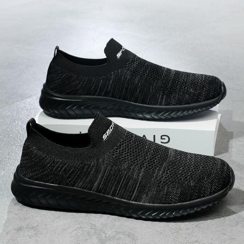 Men Vulcanize Shoes Mesh Men Shoes Lightweight Plush Comfort Mens Athletic Shoes Autumn Stylish Slip On Flats Shoes Male Loafer Shoes