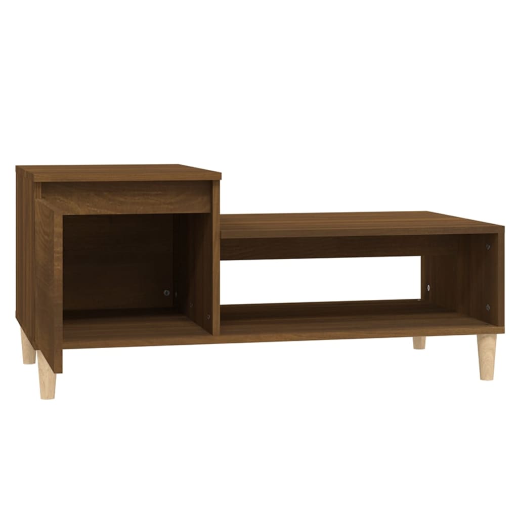  Coffee Table, Brown Oak100x50x45 Cm, Wood-based Material