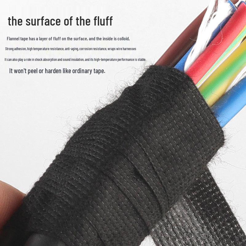 High Temp Resistant 19mm Flannel Car Wiring Harness Tape