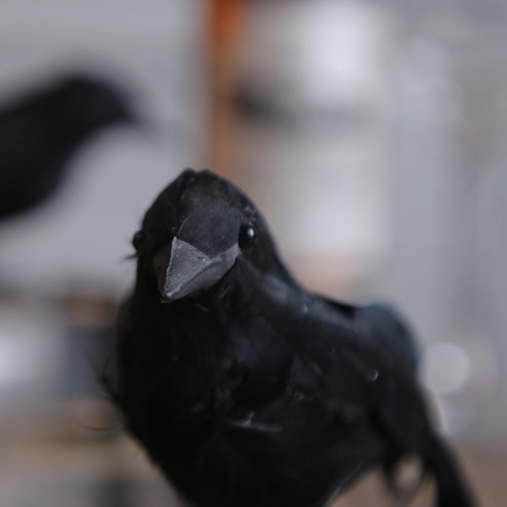 4 Künstliche Krähen Für Halloween – Realistische Schwarze Raben-Deko