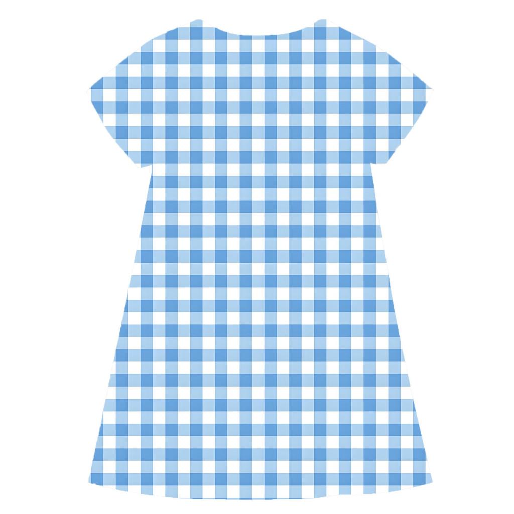 Detské letné ležérne módne šaty s krátkym rukávom a okrúhlym výstrihom