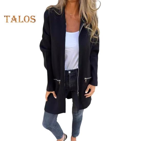 Женская куртка ветровка с капюшоном затягивающимся шнурком карманами на молнии однотонная на молнии с длинными рукавами для велоспорта пешего туризма тренировок весны и осени XL чёрный 2639₽