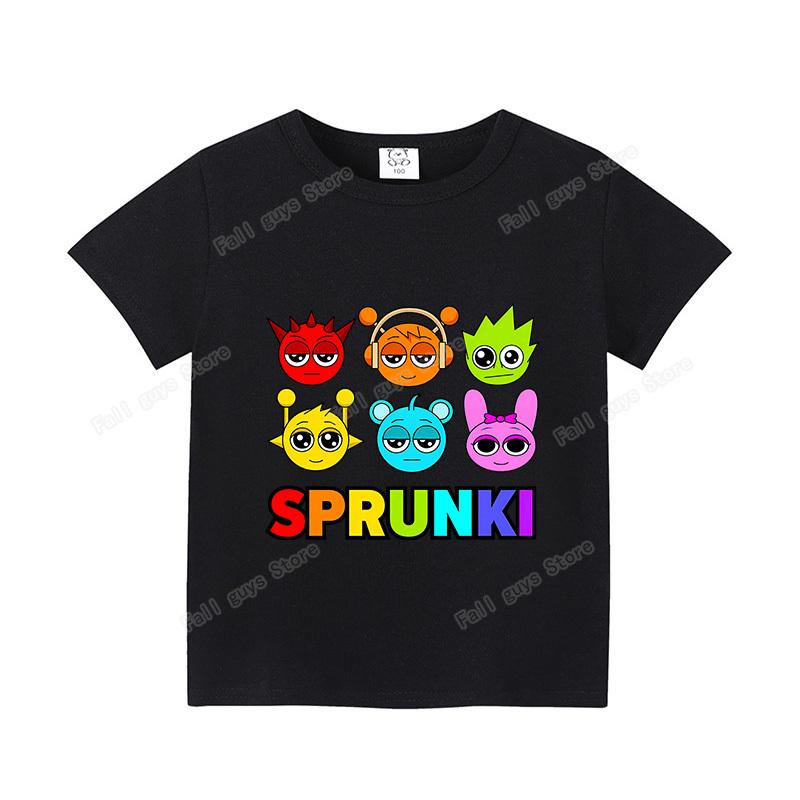 

Футболки Sprunki для дітей Мультяшна Орен Венда Одяг для вулиці Короткий рукав Літо Милий Хлопчик Дівчинка Базовий топ Смішні подарунки на день народження 140
