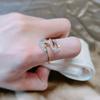 New  Rose Gold With  Color Women Rings Micro-Wax Inlay Natural Zircon Wave Rings Fashion Wedding Fine Jewelry