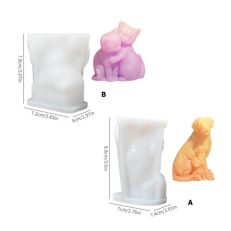 Dog Statue Silicone Candle Molds Food Safe Silicone Temperature Resistant for Resin Casting Candle Soap Home Decoration