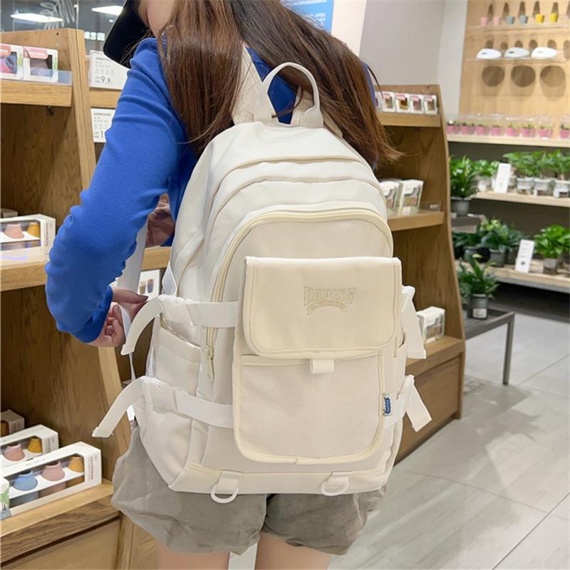 Студенческий однотонный школьный рюкзак женский дорожный рюкзак младших школьников — фото 9