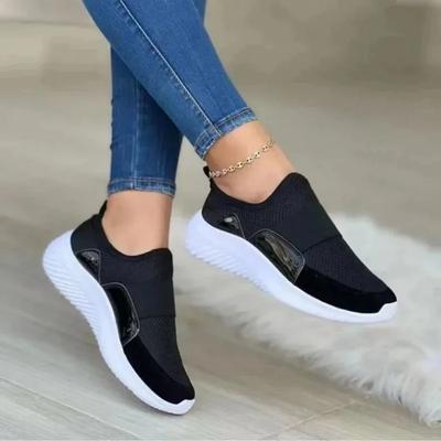 Vulkanisierte Schuhe für Frauen Herbst Koreanische Atmungsaktive Mesh-Sneakers Weibliche Slip auf Flache Freizeitschuhe Damen Licht Loafers 2024