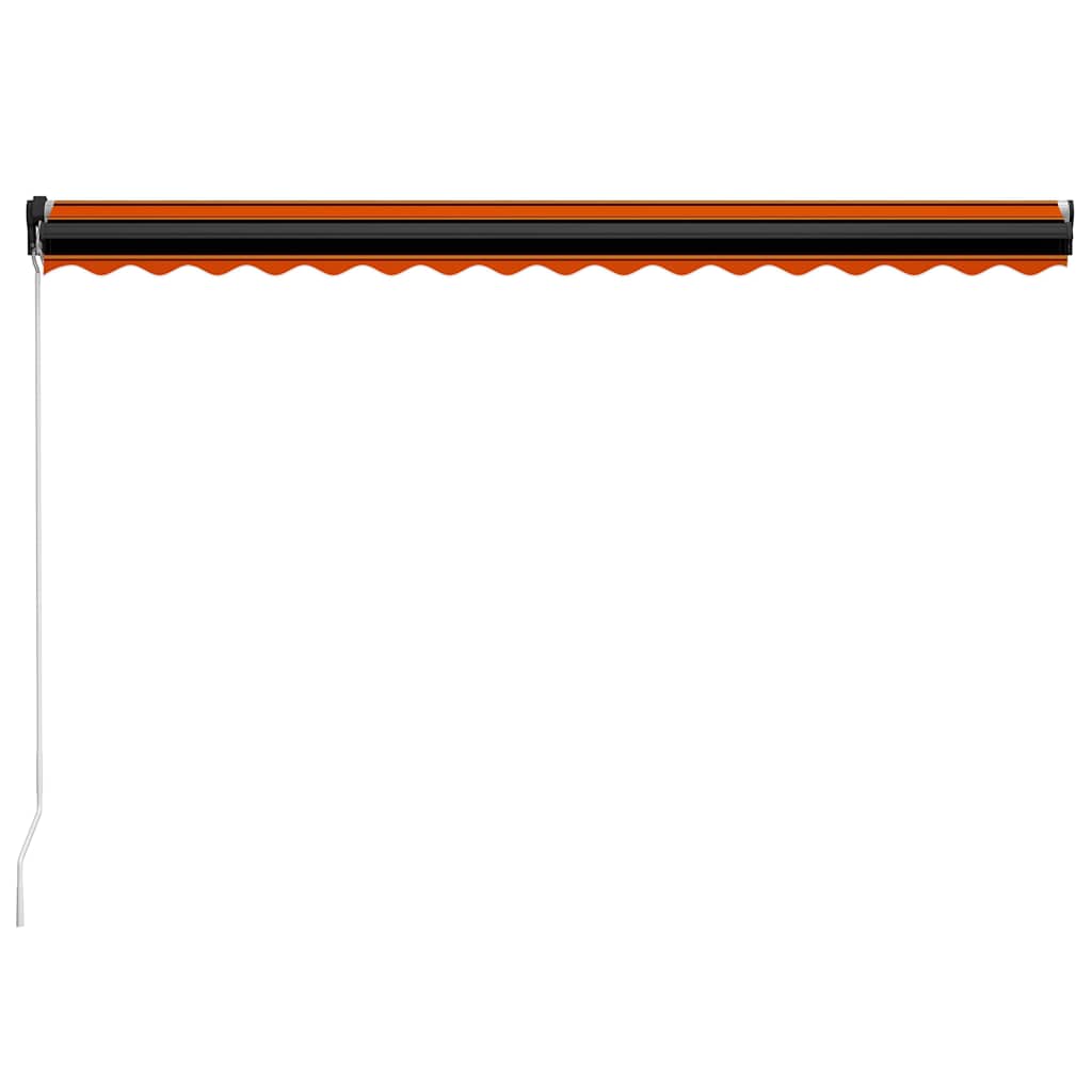 Manual Retractable Awning with LED Lighting 450 X 300 Cm Orange & Brown