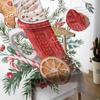 Christmas Poinsettia Gingerbread Man Sheer Curtains Christmas Home Decorations Window Tulle Curtains for Living Room Bedroom