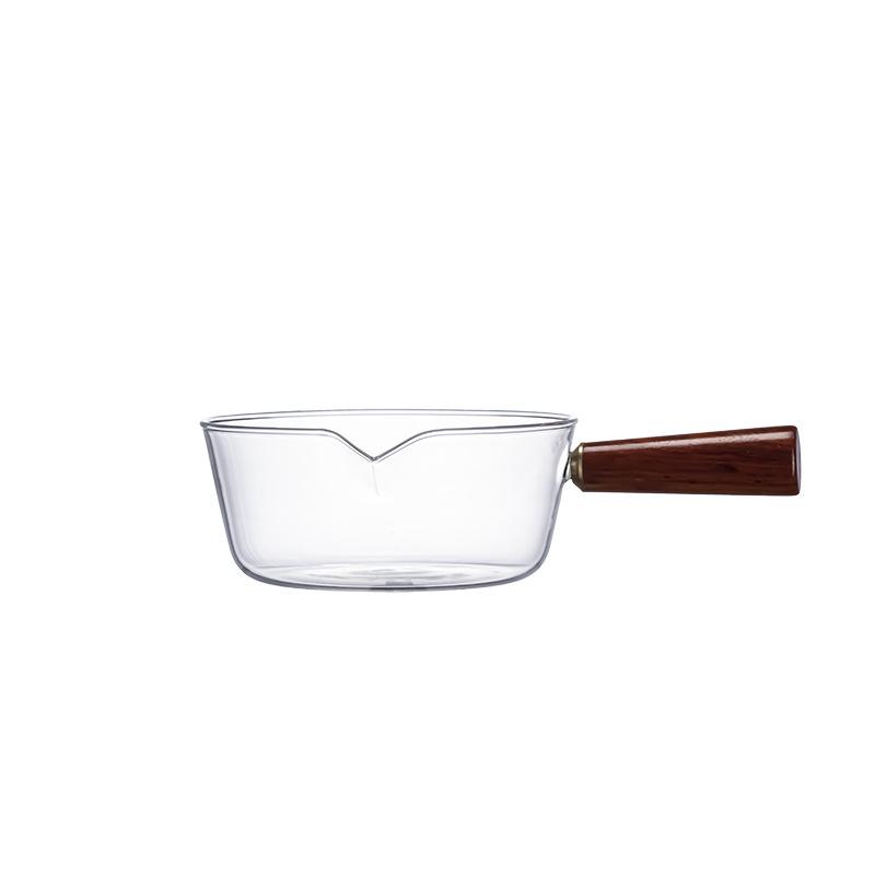 Heat-Resistant Glass Ramen Bowl with Wood Handle: Transparent, Ideal for Instant Noodles, Fruit, Salad, or Dessert.