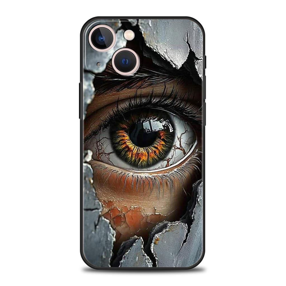 Scary Devil Eye Pattern Phone Case For iPhone 17 16E 15 16 14 13 12 11 Pro Max 7 8 Plus Soft TPU Back Cover