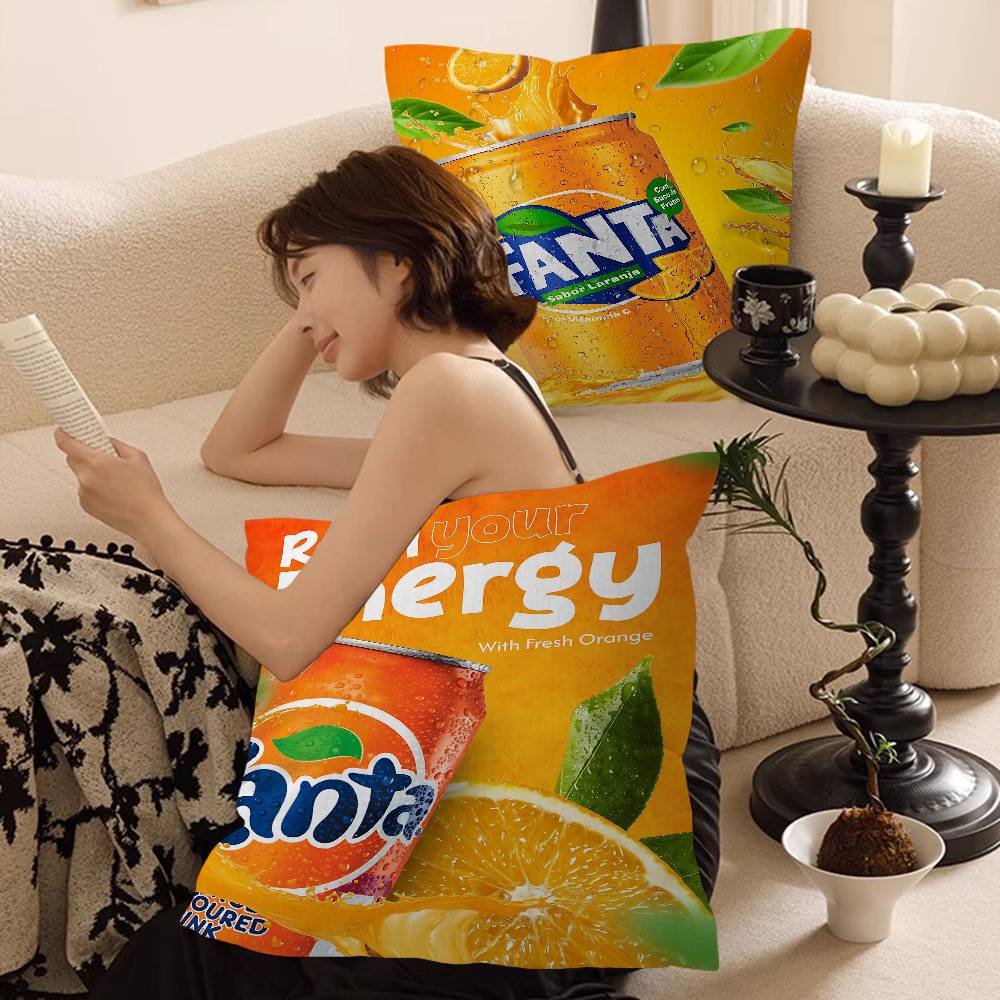 Funny F-Fanta Logo Pillow Covers Cartoon Sofa Decorative Home Double-sided Printing Short Plush Cute Cushion Cover