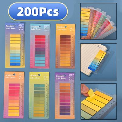 200 Blatt Kreatives Transparentes PET Haftnotizblock Haftnotizen Planer Aufkleber Notizblock Schulbedarf Schüler Schreibwaren