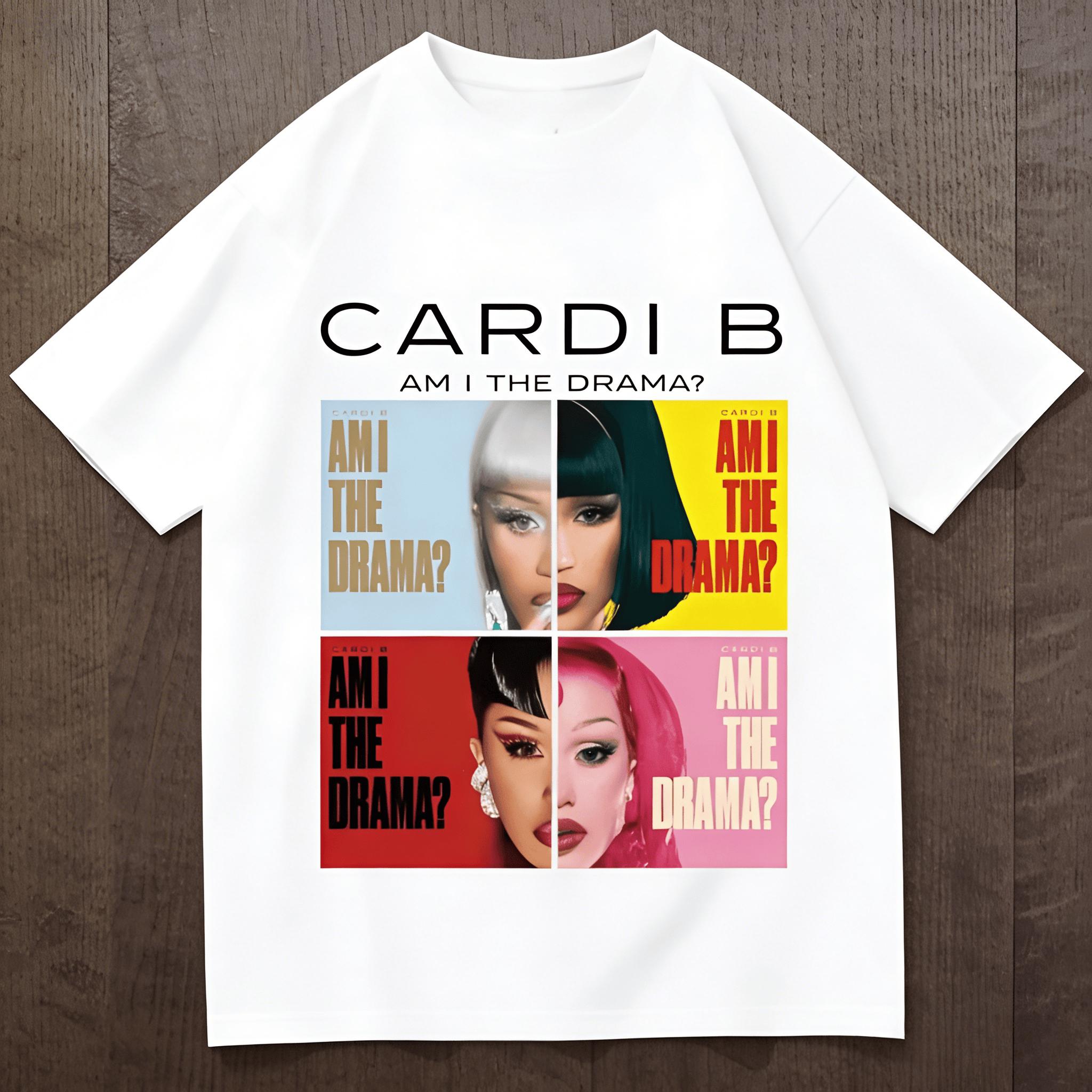 

2026 Am I The Drama Cardi B graphic Unisexs TShirt Unisex ONeck 100Cotton Short Sleeve Y2k Oversized Fashion Tee Fans Gifts 4XL