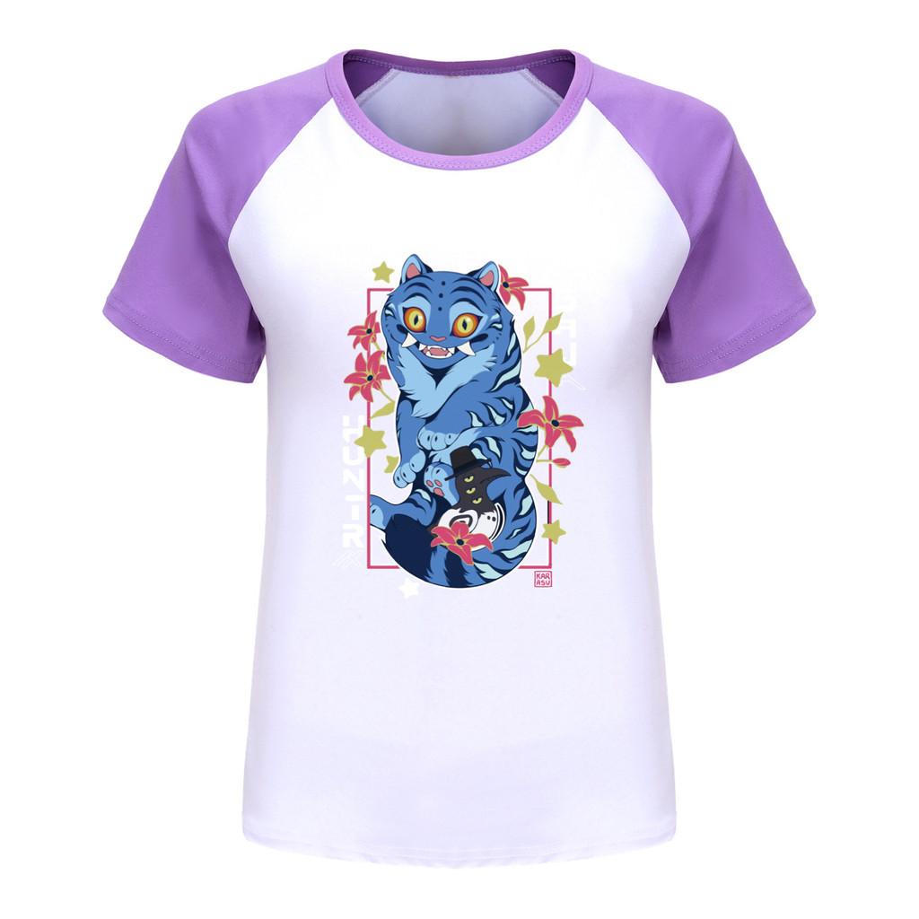 4860 Kinder Mädchen Derpy Rumi Zoey Mira Print Raglan Kurzarm T-Shirt