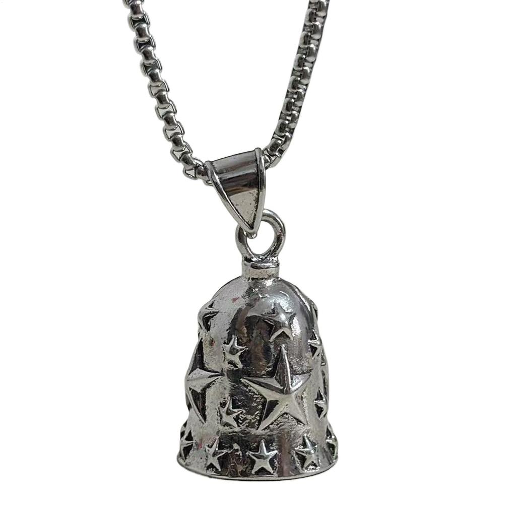 Alloy Motorcycle Bell Embossed Star Sturdy Ornament Motorcycle Riding Bell Keychain Pendant For Boys Women Men Girls Teens
