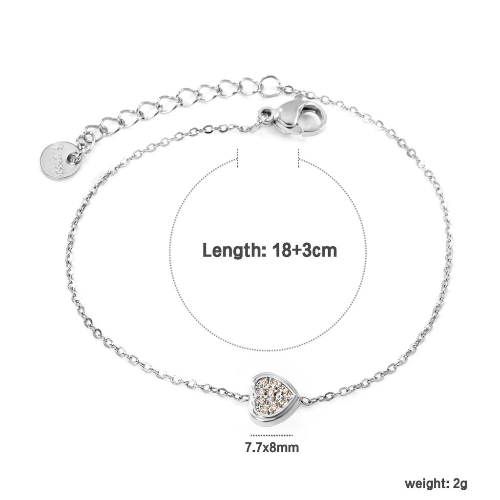 Light Luxury Zircon Bracelet Heart Oval Geometric Design Fashion Jewelry For Women