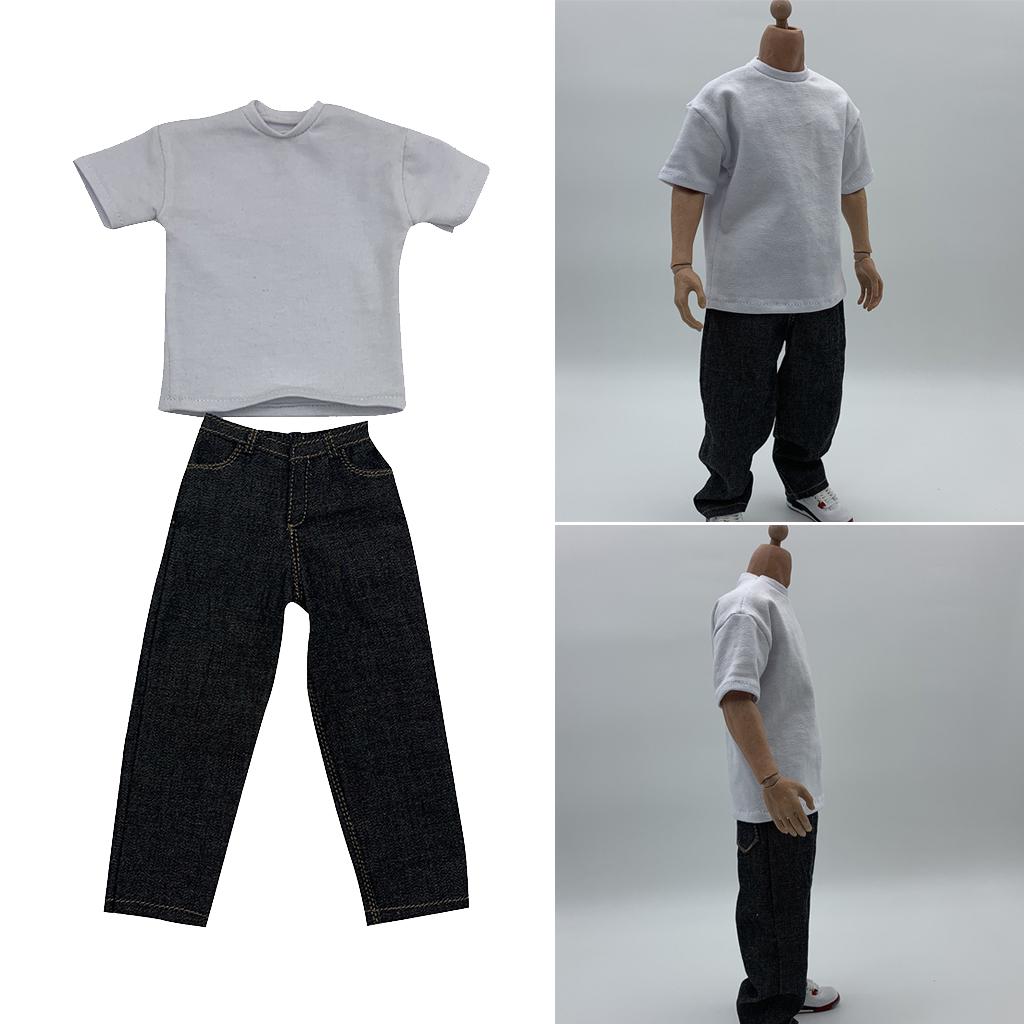 1/6 akční figurka obleky 12palcové tričko a kalhoty vhodné pro mužské panenky, hračky, příslušenství