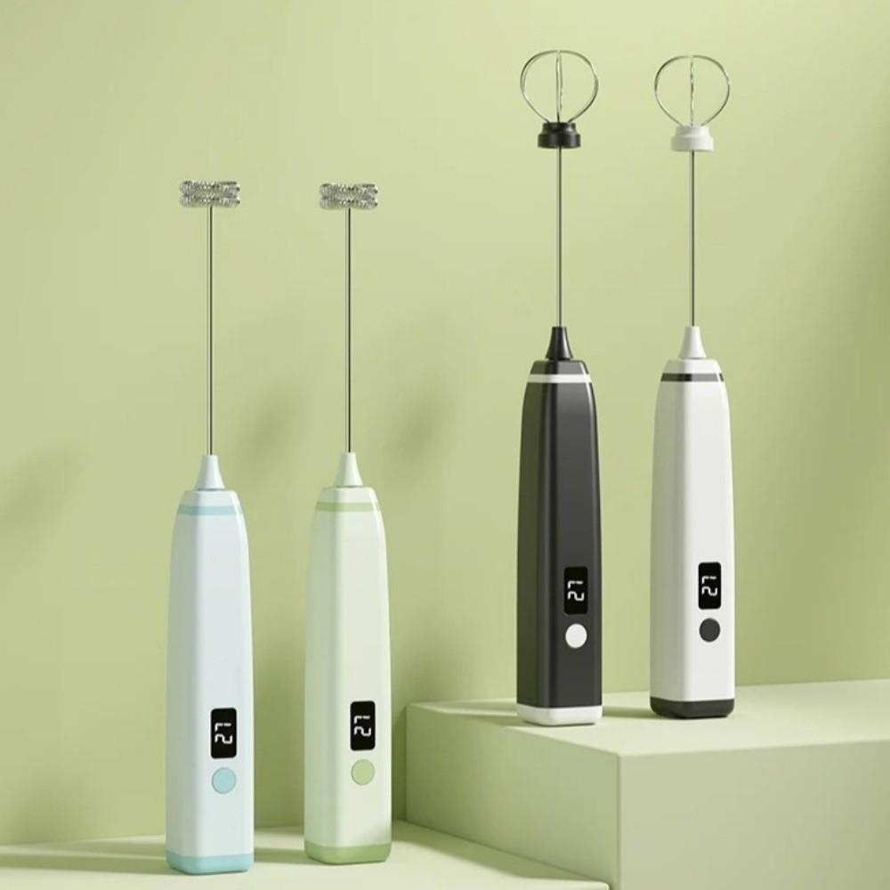 Digital Display Electric Milk Frother Wireless Milk Foam Maker Manual Cream Blender  Baking