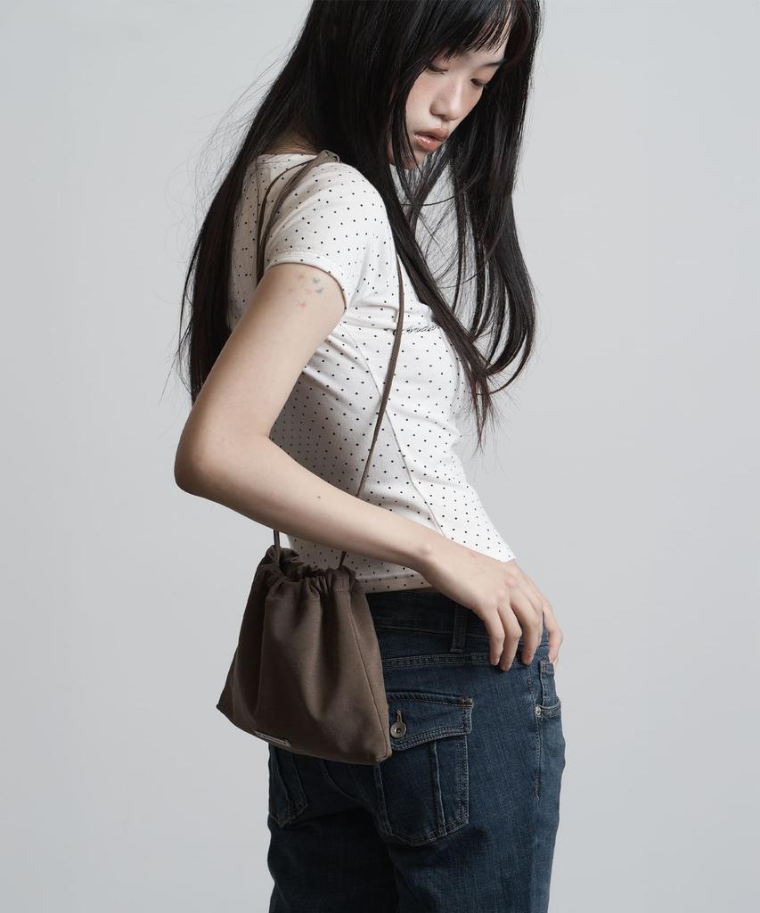 Peanut Loop Solid Pouch Bag Khaki