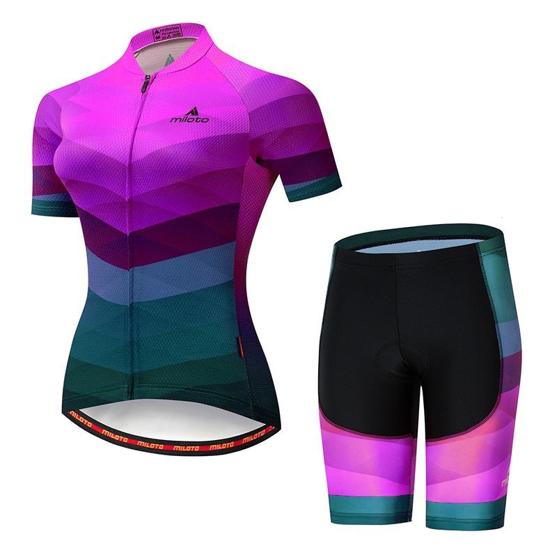 Completo da ciclismo a maniche corte, ad asciugatura rapida, abbigliamento da ciclismo traspirante