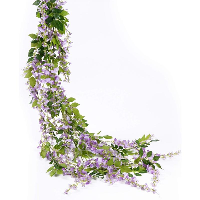 190CM Artificial Wisteria Flowers for Home Room Decor Wedding Marriage Decoration Fake Flowers Bride DIY Craft Wreath Ornaments