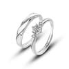 Adjustable S999 Silver Couple Rings - Light Luxury Qixi Valentine's Day Gift