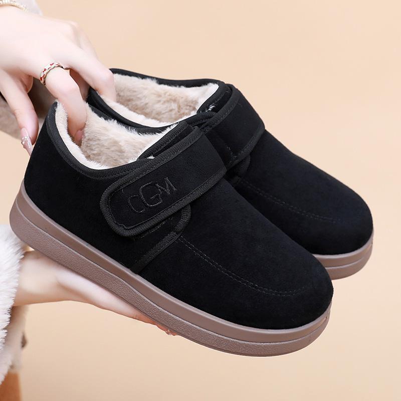 Winter New Women's Cotton Shoes with Fleece and Thickened for Warmth Comfortable Anti-Slip and Durable Free Shipping