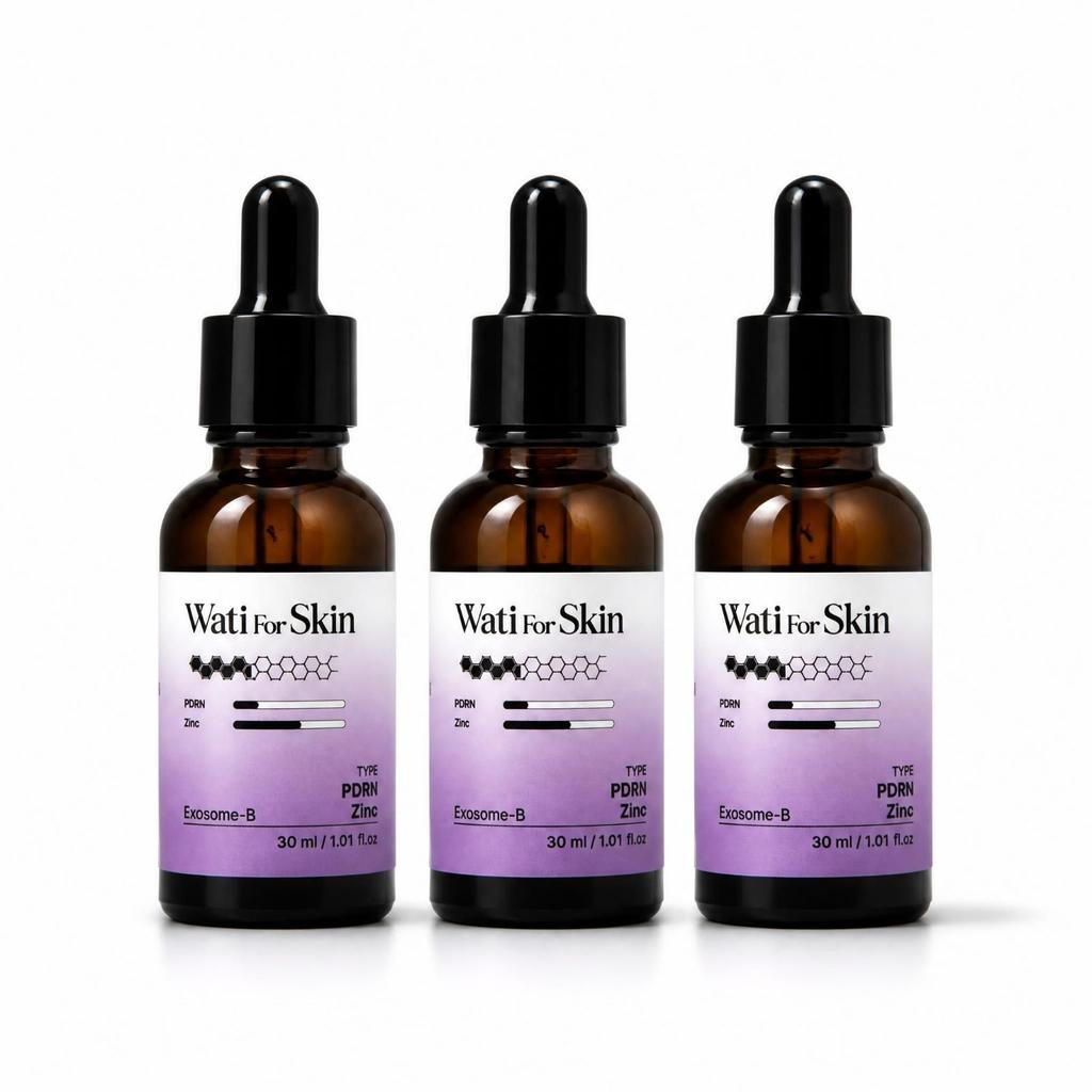 Wati for skin PDRN Zinc Biome Exosome-B Ampoule 30ml (3pcs Set) - Skin Barrier Soothing & Elasticity Care Serum