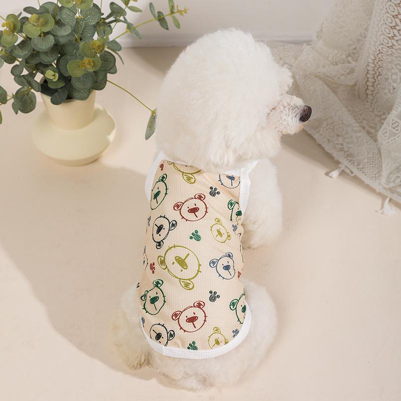 

Dog Clothes Sling Slim Spring/Summer Japanese and Korean Pet Cats Breathable and Comfortable Tank Top Clothing Supplies XS（old）