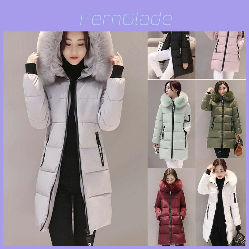 Stylish And Warm Winter Women Long Jacket With Fur Hooded Parka And Quilted Lining